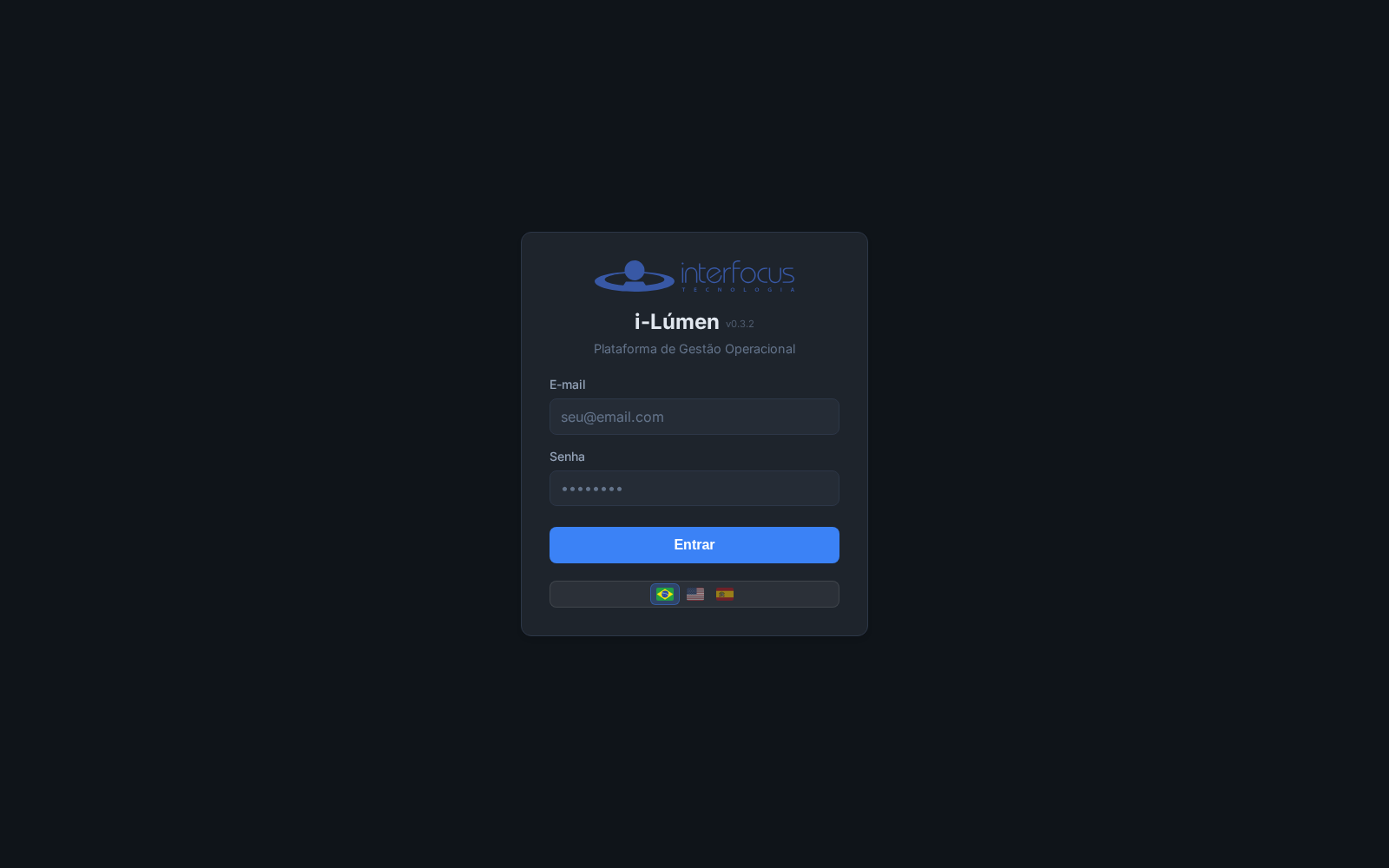 Tela de login do i-Lúmen
